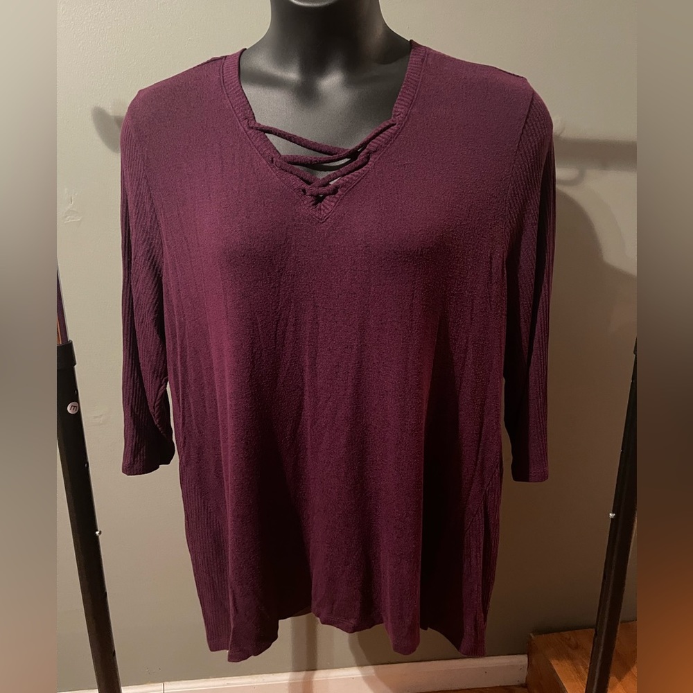 Lane Bryant strappy knit blouse